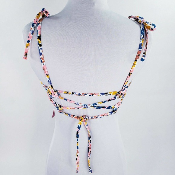 Xhilaration Smocked Bandeau Bikini Top Jrs 1 Wmns 00 Strappy Floral Swimwear - Picture 3 of 10